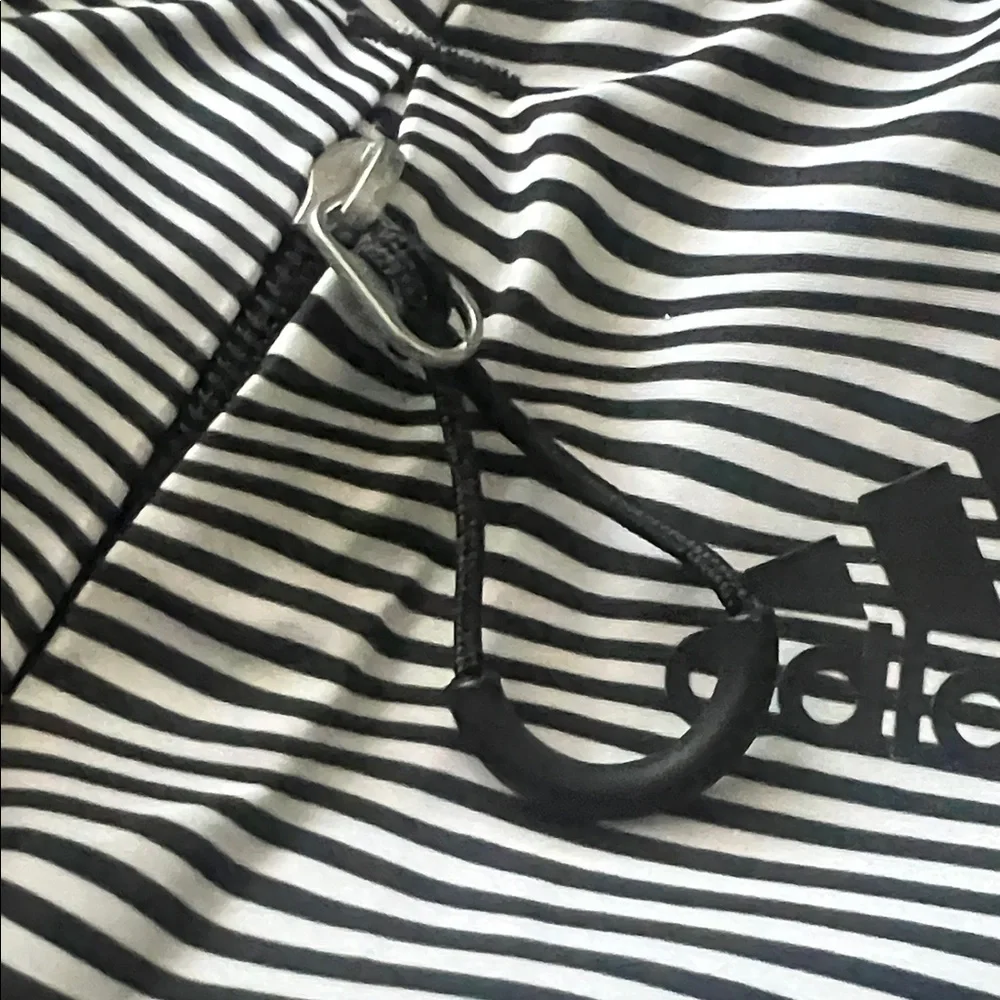 Adidas Striped Black and White Duffel Bag